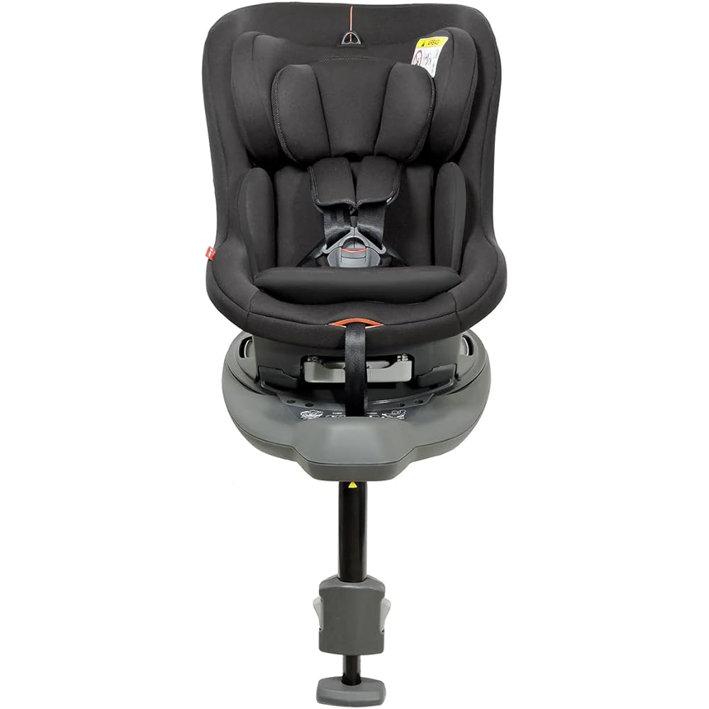 LEAMAN ISOFIX Fixed Child Seat for Newborns, Rotatable, Newborn to Age 4 LaCour ISOFIX Light, Black, Made in Japan, Compatible with R129, 35023