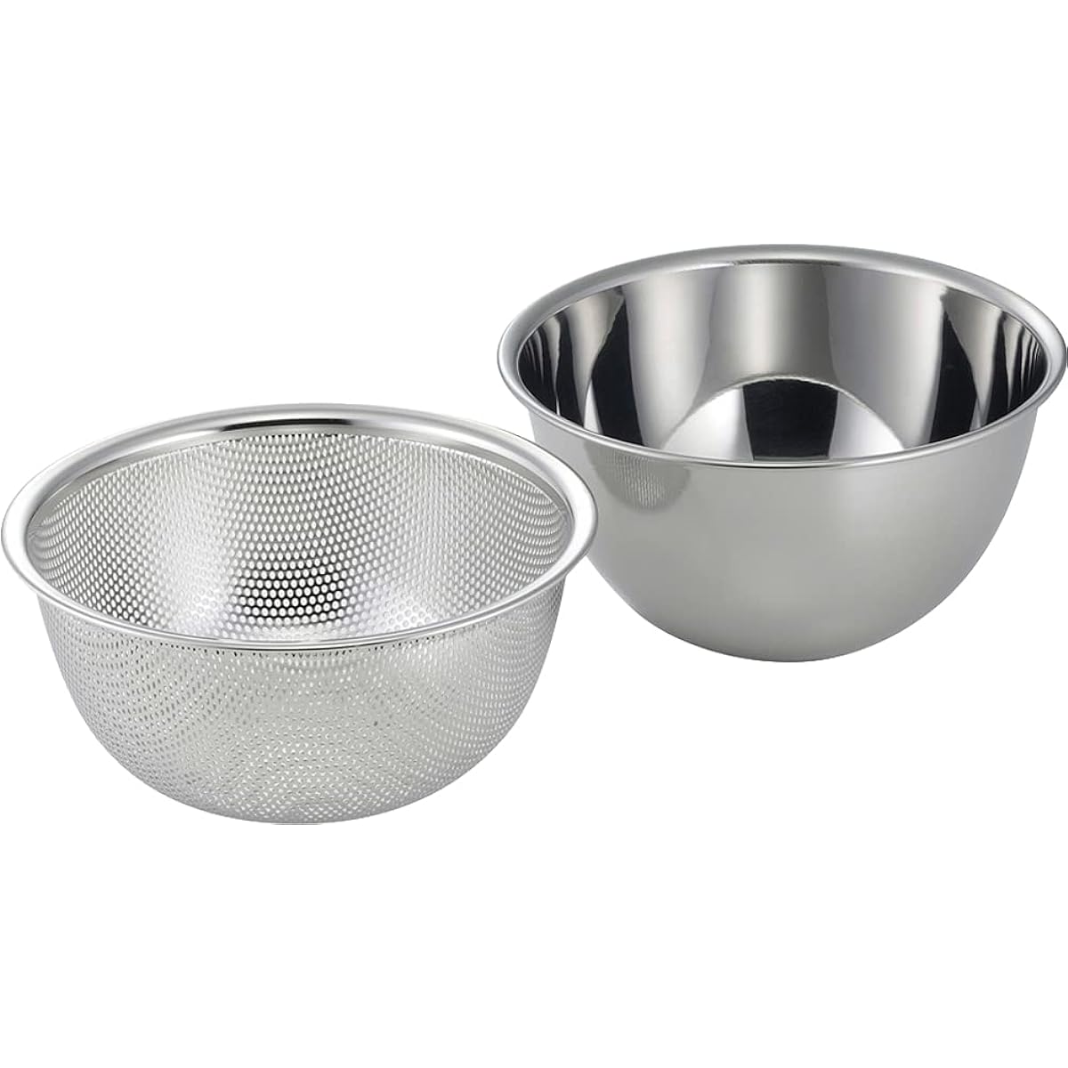 Shimomura Planning [Koshi Takumi] Deep and easy-to-use bowl & colander 21cm [Made in Japan] Clogging-resistant colander Easy to mix Vegetable drainer Preparation Stainless steel Tsubame-Sanjo 43204