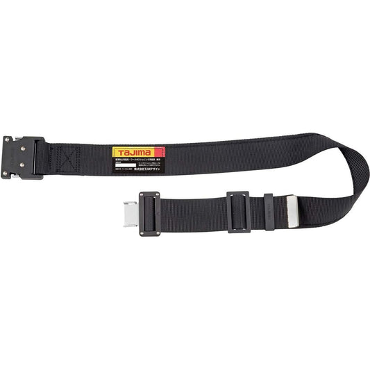 Tajima New Standard Safety Belt Torso Belt M Size Black BWBCM125-BK Length 125cm Curved shape fits easily to the body Forged one-touch black buckle that is resistant to impact and durability Special thick nylon belt with strong waist