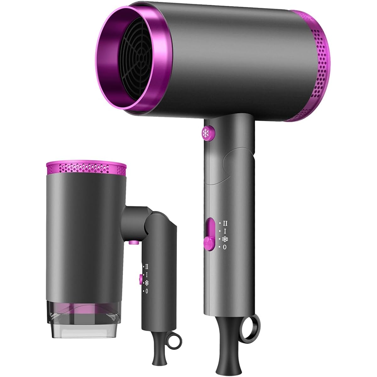 [New in 2024, 2.6m³/min large airflow] Hair dryer 1400W large airflow, quick drying, high concentration of negative ions, overheating prevention function, cold and hot air hair dryer, constant temperature of 57℃, 3 modes, nozzle included, for home/salon