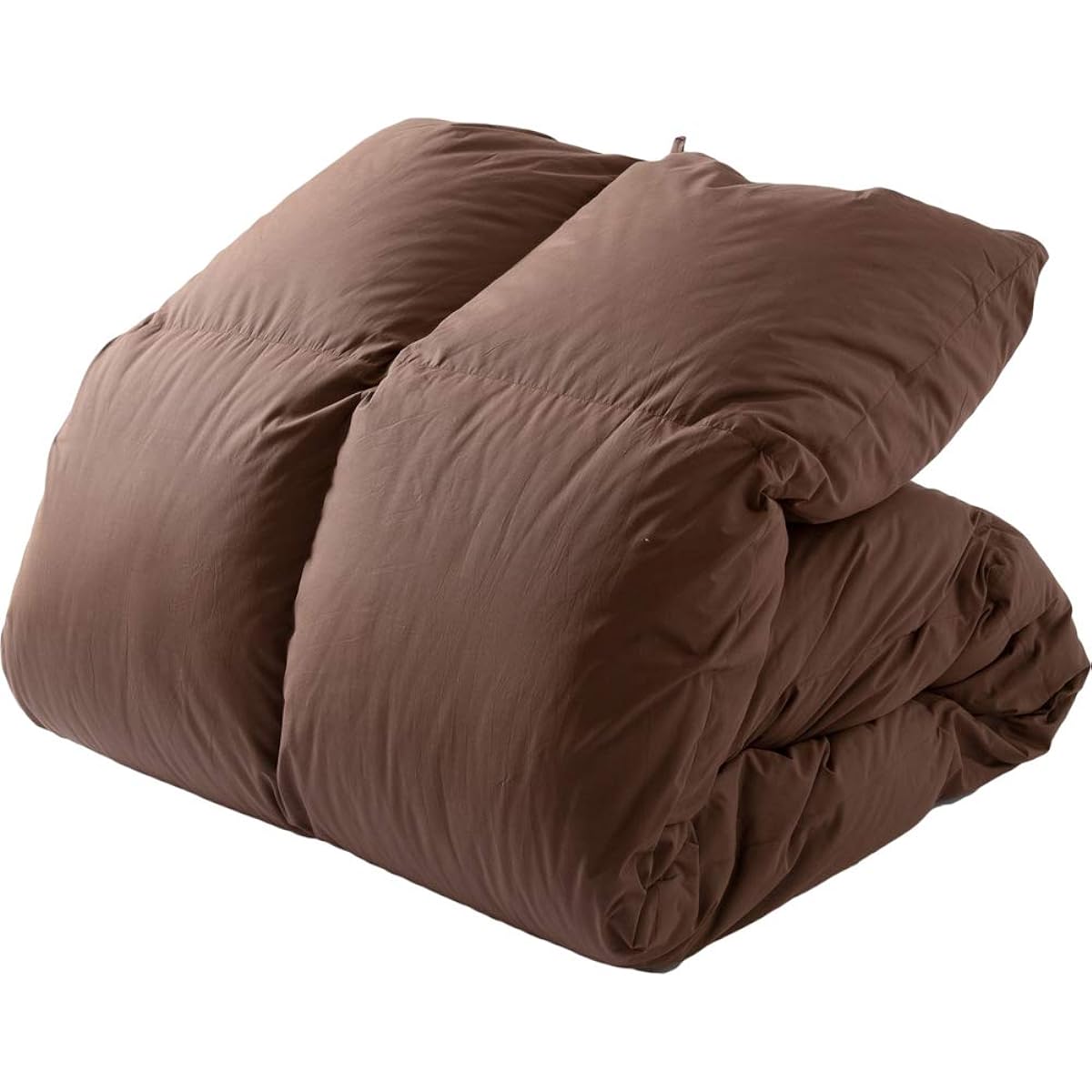 Iris Plaza Duvet, Queen, 90% White Duck Down, Made in Japan, Increased 1.7kg CIL Silver Label, Plenty of Volume, Reduced Allergens, Domestic Washing, Antibacterial and Odor Resistant, Power Up Treatment, Respect for the Aged Day, Soft, Plain, Brown