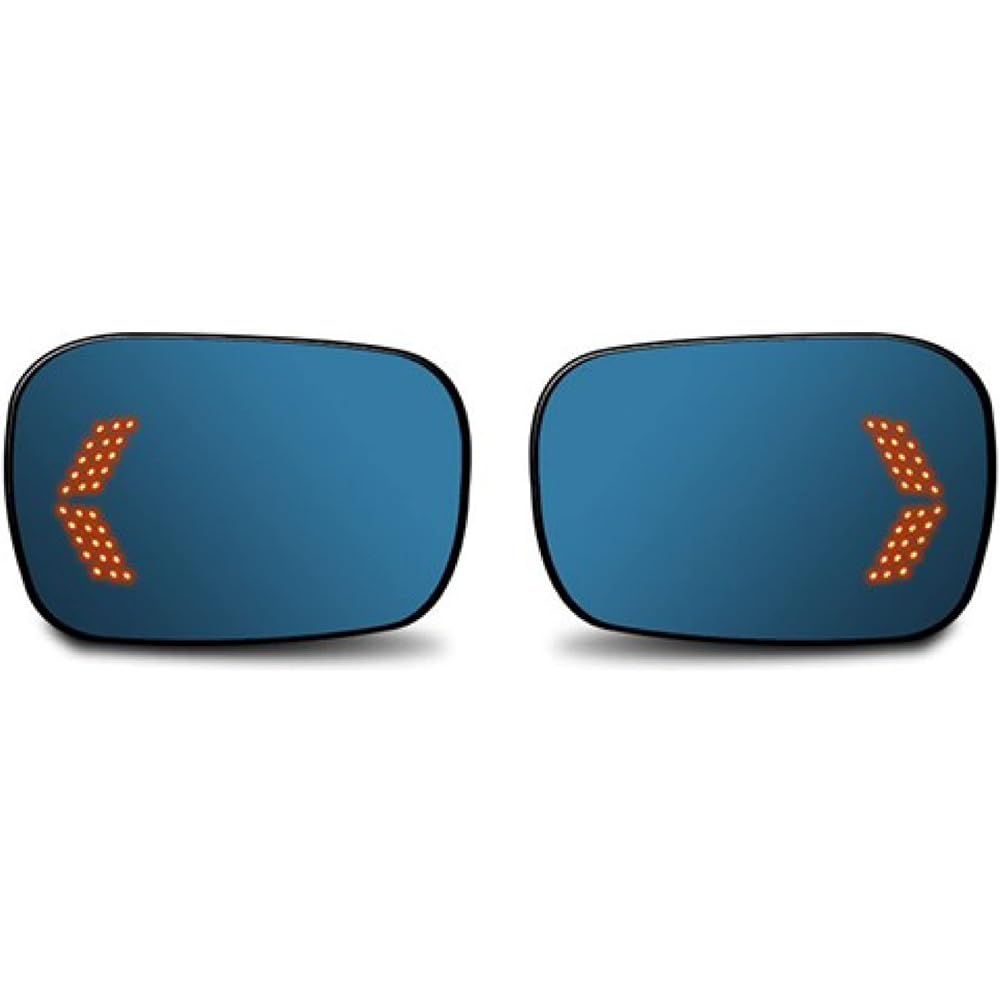 Toyota CROWN/Crown 200 Series/210 Series Special Design Blue Lens Mirror with Sequential Turn Signal Heater Compatible Anti-glare Blue Coating Wide View Left and Right Set of 2 (Crown 200 Series)