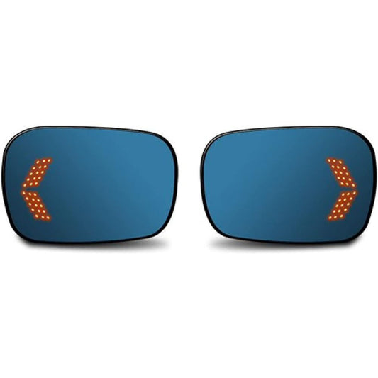 Toyota CROWN/Crown 200 Series/210 Series Special Design Blue Lens Mirror with Sequential Turn Signal Heater Compatible Anti-glare Blue Coating Wide View Left and Right Set of 2 (Crown 200 Series)