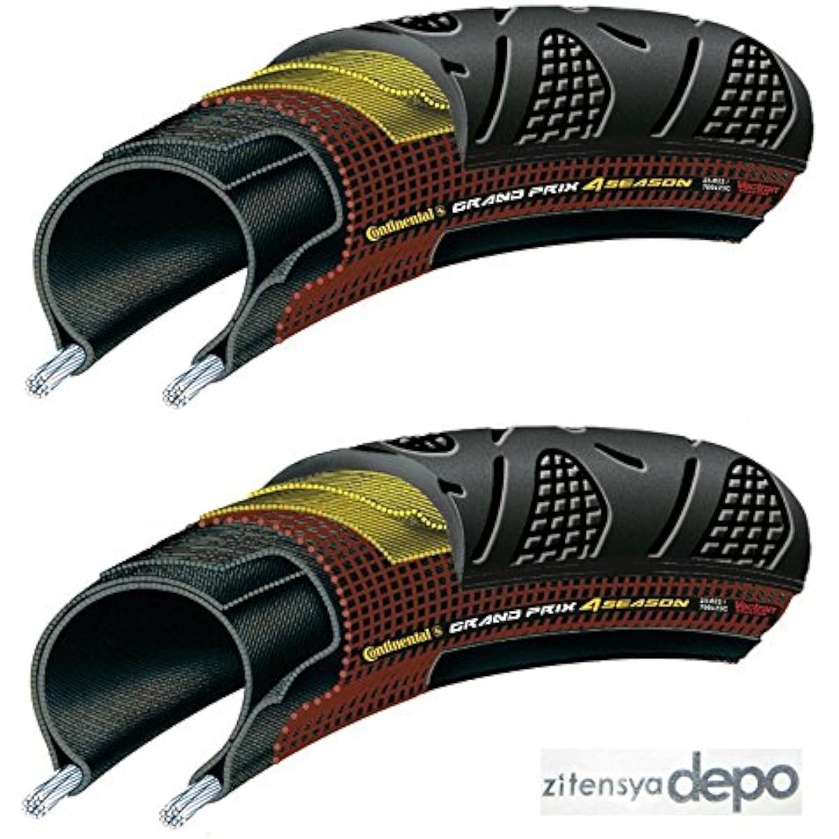 [Domestic authorized distributor product] Continental (Continental) Grand Prix 4-SEASON (Grand Prix 4 Season) Set of 2 + zitensyadepo sticker
