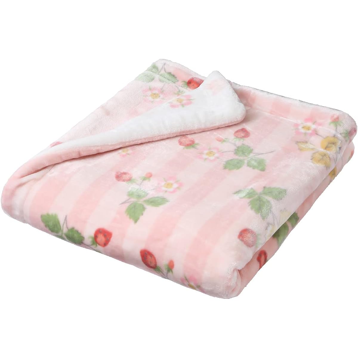 Nishikawa Blanket, Half Blanket, Throw, 140X100cm, Washable, Wedgwood Wild Strawberry, 2 Pieces, Winter, Reversible, Pink FQ72505032