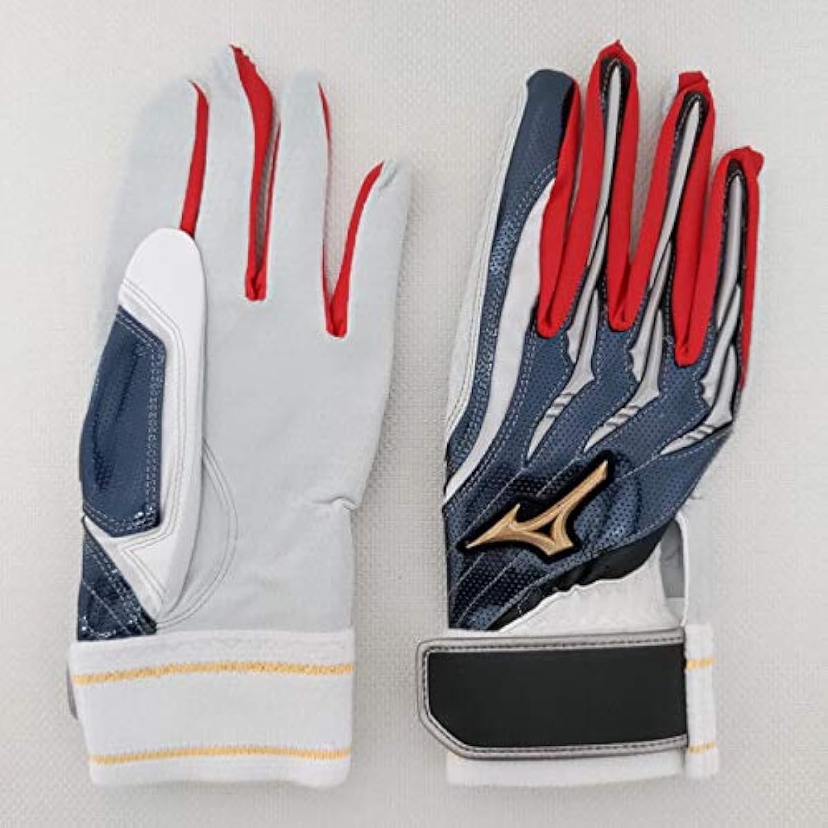 MIZUNO PRO Two-handed Batting Gloves Limited Edition Silicone Power Arc 1EJEA089 Batting Gloves (Navy x Black x Silver (14), 24cm)