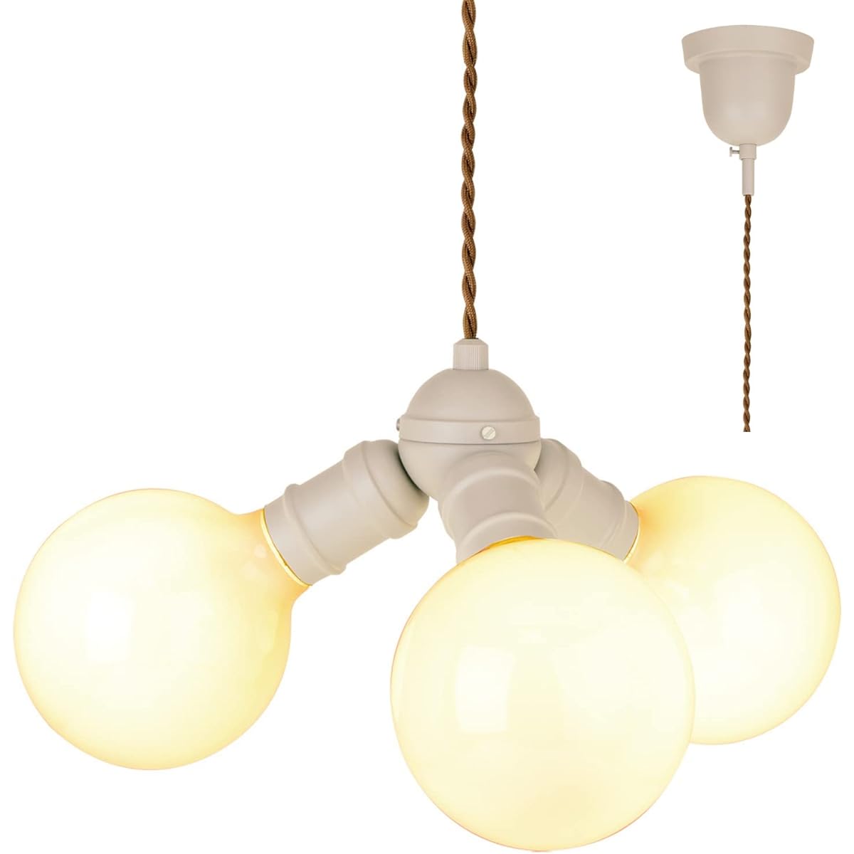 Kishima kishima pendant light lighting 10 tatami living room dining room western room retro cute 3 lights LED bulb easy installation electric warm gray GEM-6966