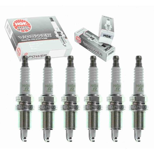 NGK V-POWER Spark Plug 6 pieces JEEP TJ 4.0L L6 1997-2006 compatible