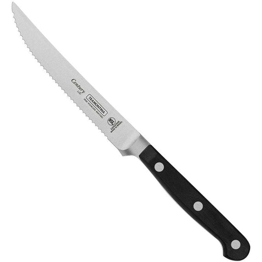 Tramontina Steak Knife Century 22cm Molybdenum steel reinforced stainless steel Forged molding NSF certified Dishwasher safe Made in Brazil 24004/005 TRAMONTINA Black