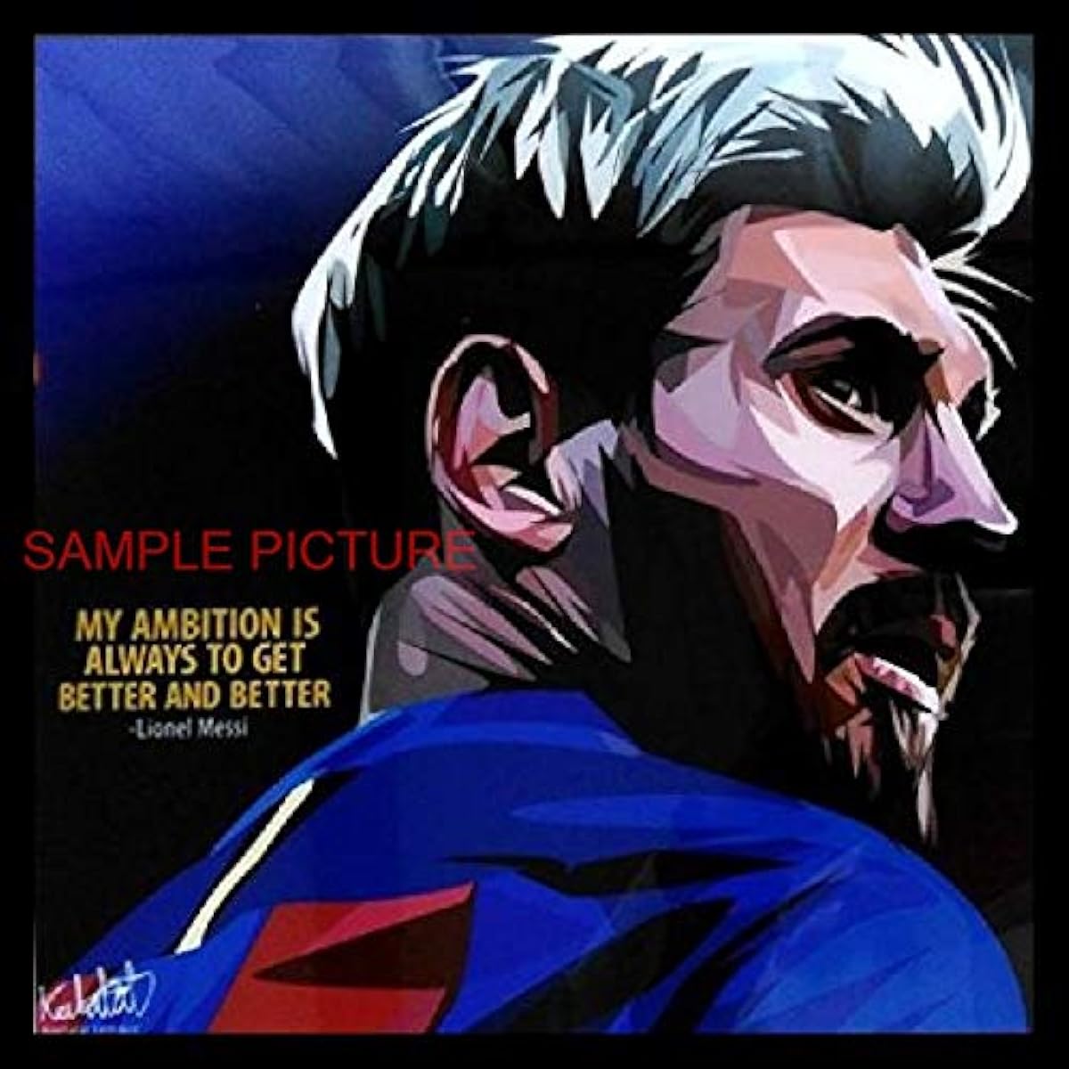 Lionel Messi Design D Overseas Soccer Graphic Art Panel Wooden Wall Hanging Interior Poster