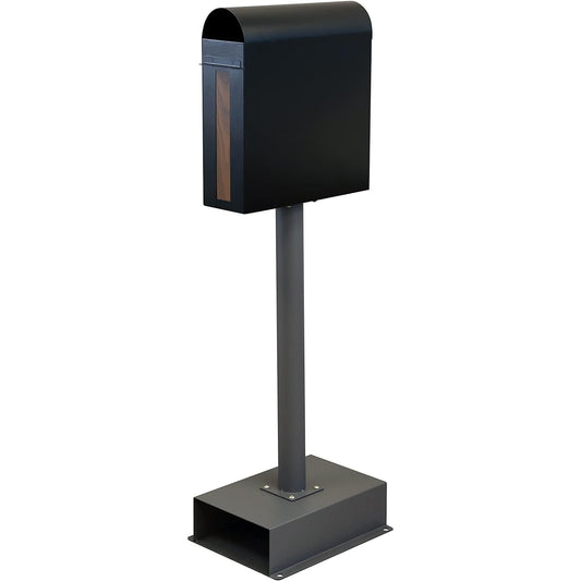 MOJYU Stand Post Spano Black SDM-025 Post Mail Box Stylish Mailbox Delivery Box Scandinavian Style with Lock Freestanding Stand High Type Entrance Home Use