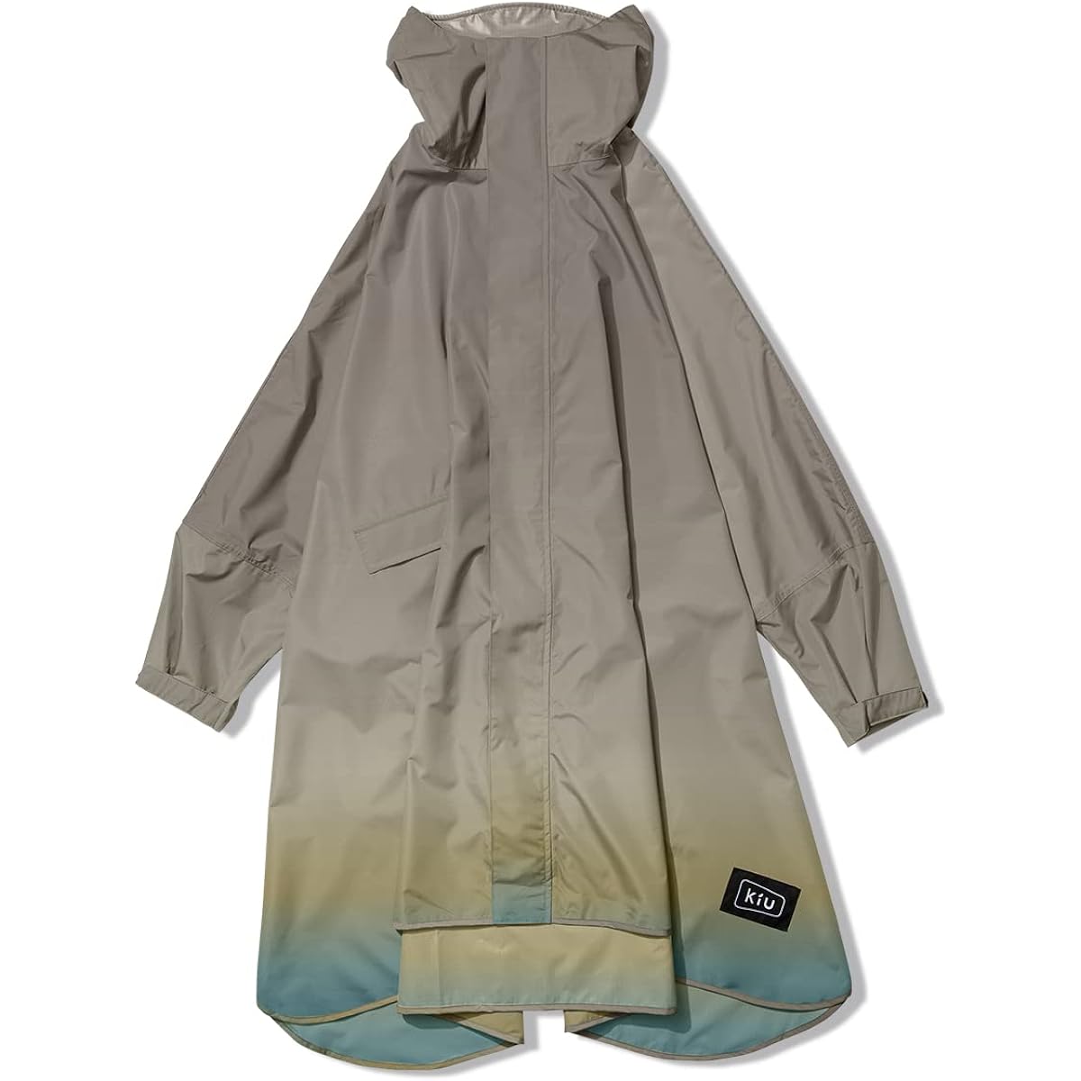 KiU Rain Wear New Standard Rain Poncho Gradient Beige Men's Women's Storage Bag Included K163-266 FREE