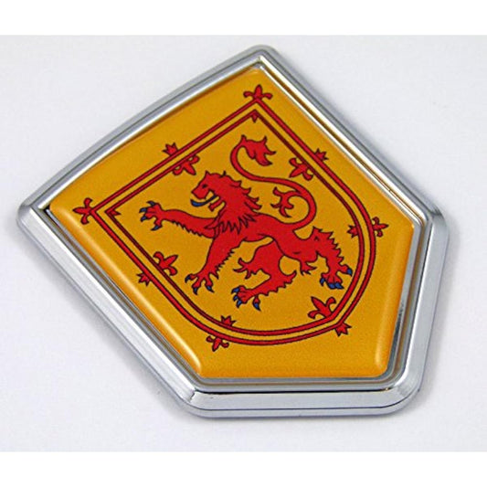 Scotland Flag Yellow Red Lion Crom Emblem Dome Type Cardecar Sticker