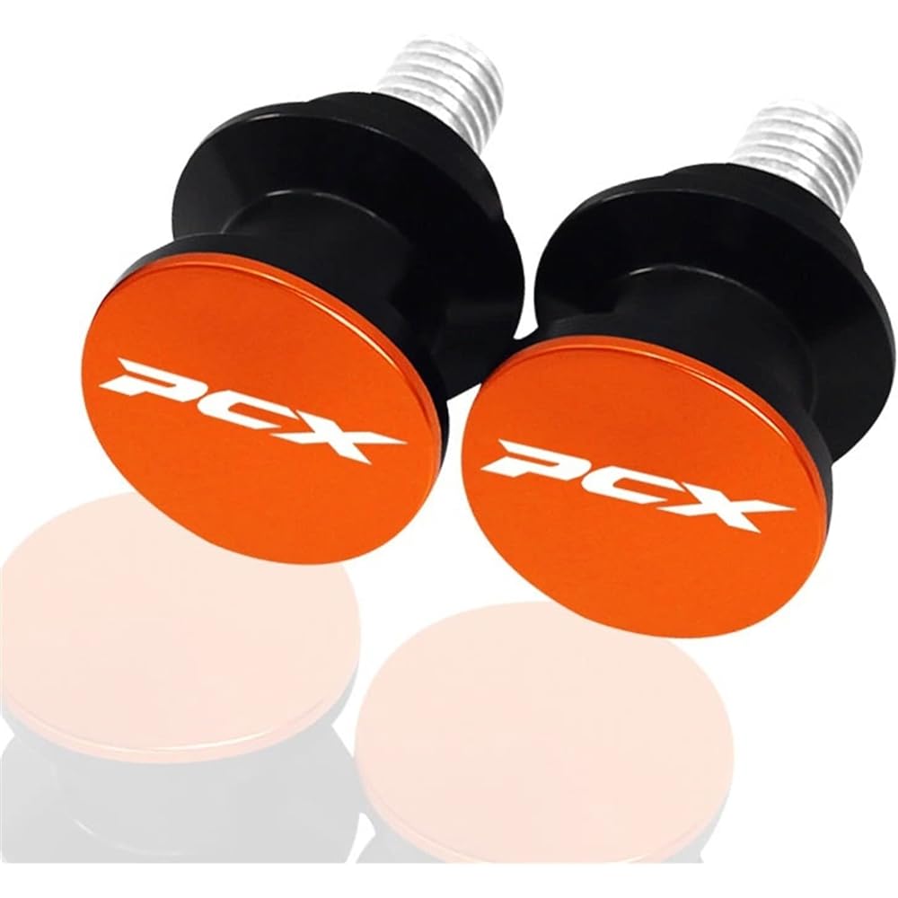 DEMUR 8mm CNC Motorcycle Stand Screw Slider M8 Swing Arm Slider Spool PCX125 PCX150 PCX 125 Pcx 150 2018 2019 2020 2021 Swing Arm Slider Spool (Size: Orange)