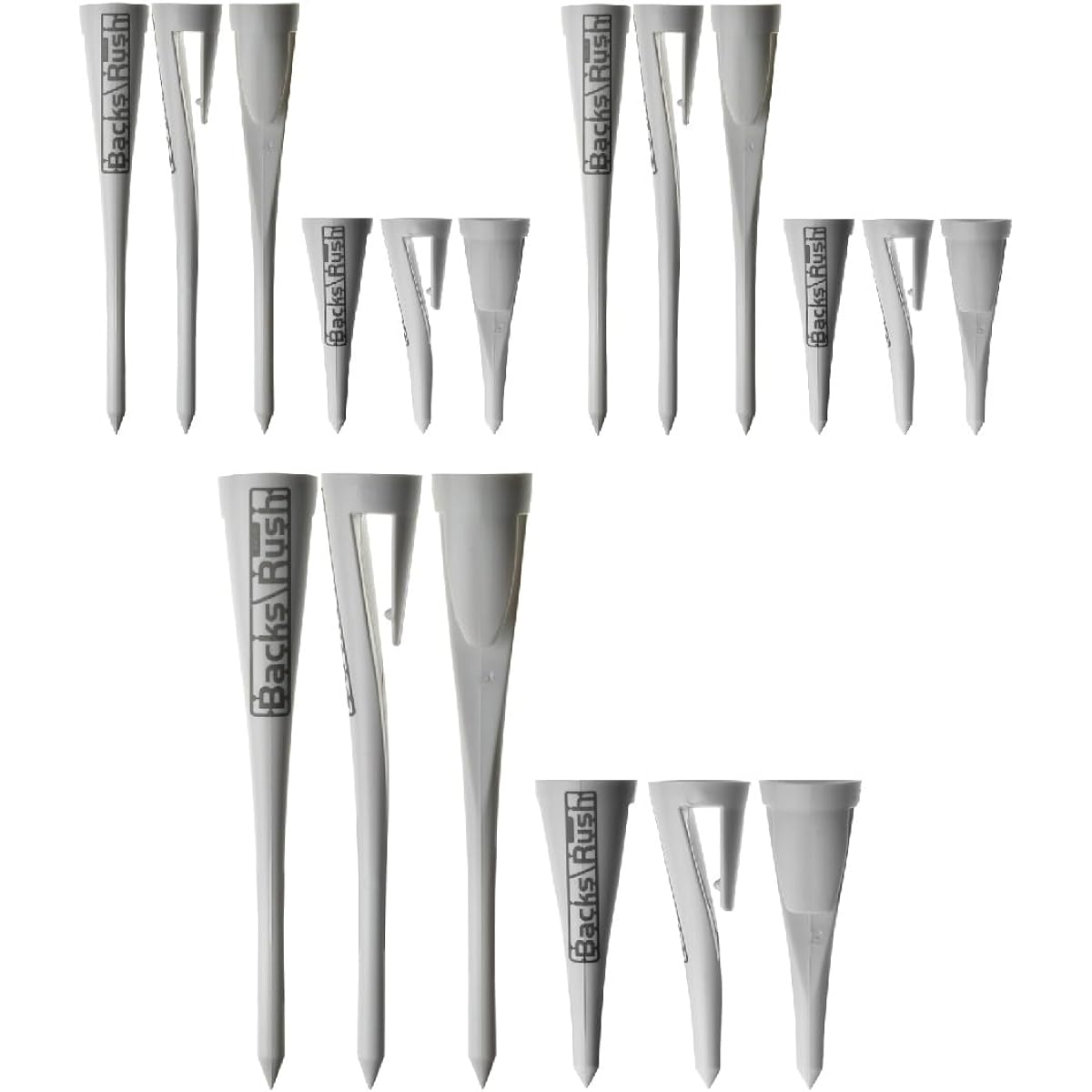 Backs＼Rush Golf Tees, 6 Tees, Long Tees, Short Tees, Made in Japan, Heavy Duty Bassura Tees