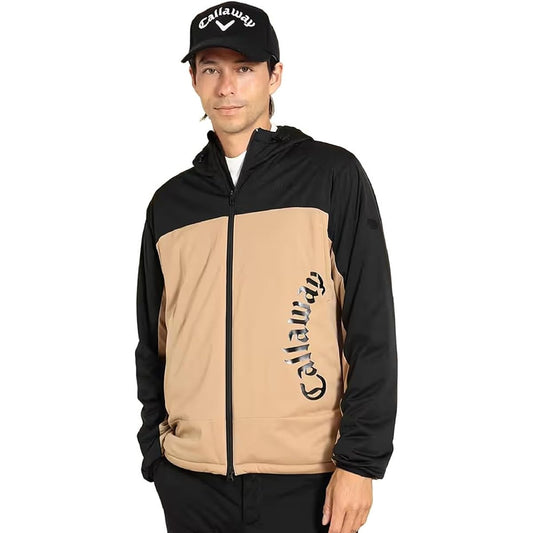 [Callaway] Men's Water Repellent Full Zip Blouson (Star Stretch: Stretchy/Windproof) / Outerwear Golf / C23215106 1040_Beige L