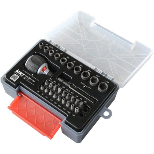 ANEX Ratchet Driver Minista 72 Multi Set with Case No.307-S1
