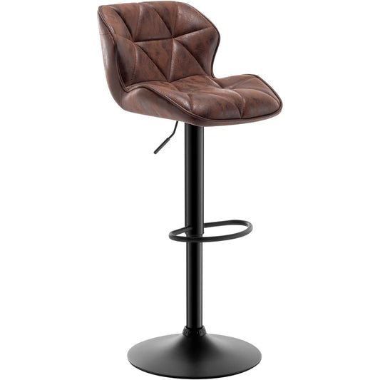 Danketuhl Counter Chair Lift Bar Stool Rotating Brown Vintage Bar Chair with Backrest 84-105.5cm Armless Modern Counter Stool 1