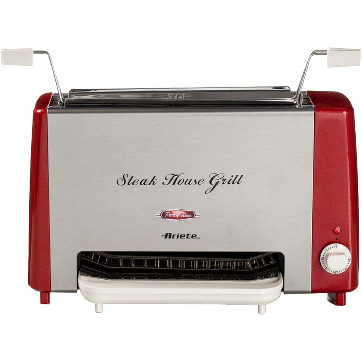 Ariete Steak Grill Smokeless Roaster BBQ Reduced Oil Healthy Diet Muscle Training Easy Care Red 730