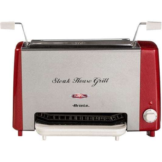 Ariete Steak Grill Smokeless Roaster BBQ Reduced Oil Healthy Diet Muscle Training Easy Care Red 730