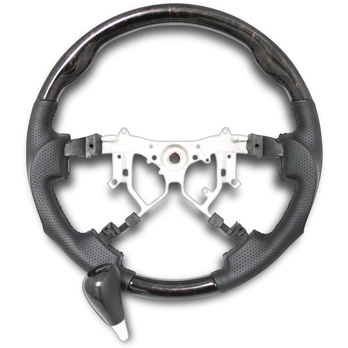 TRISTAR'S [Hiace Regius Ace 200 Series 4 Type 5 Type 6 7 Type] Gun Grip Steering Handle Shift Knob Set (Dark Prime, Black Wood Grain Mahogany)