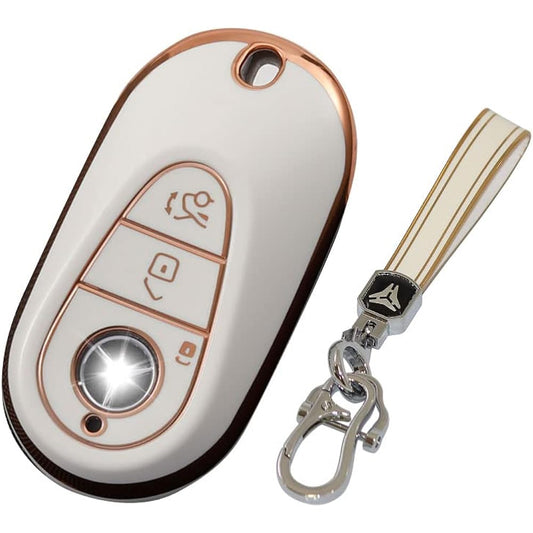 [Mad Max] Mercedes Benz Gold Line TYPE C TPU Soft Smart Key Case White