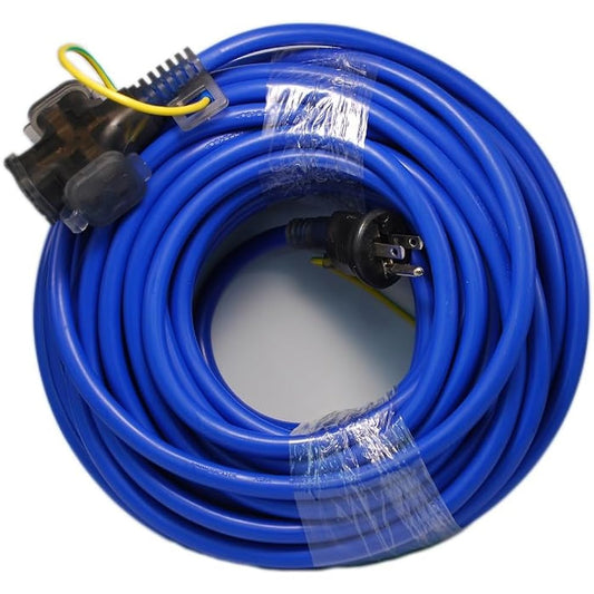 MacCho MEC-203-B soft extension cord 20m 3P pin plug type Color: Blue 3 outlets (with protective cap)