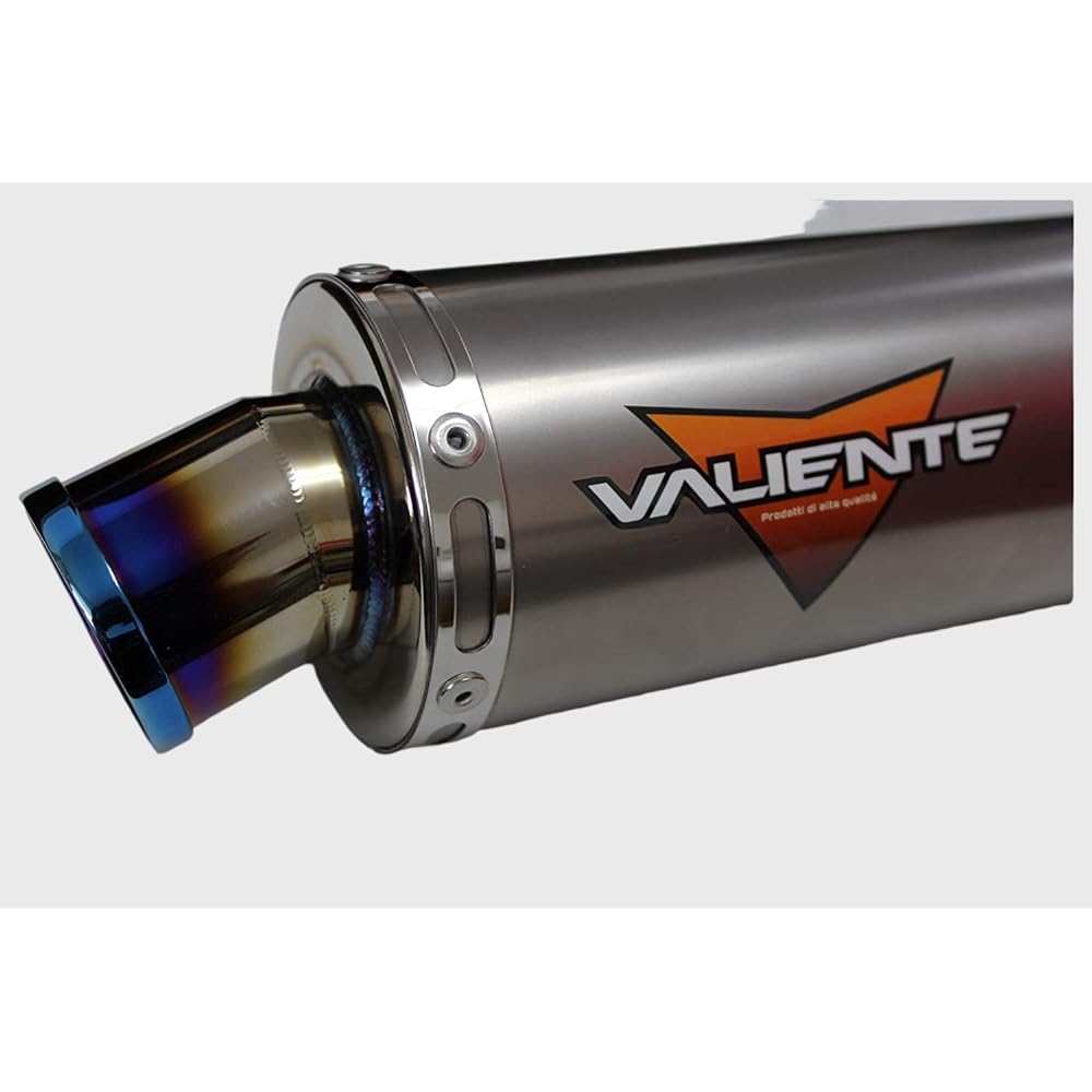 Valiente (Valiente) 100Φ×400mm Plug diameter 60.5Φ General-purpose silencer Bike muffler Titanium solid Slip-on muffler Blue color V-301-ts14