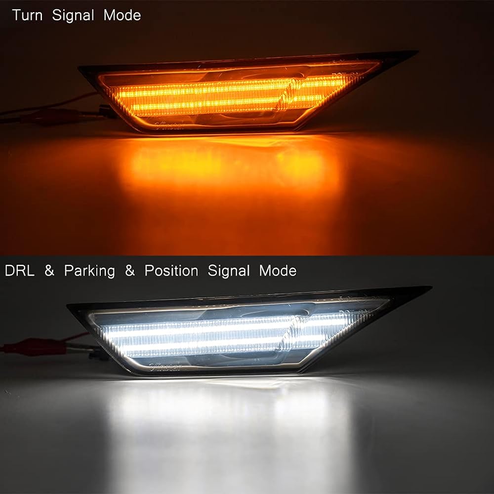 Civic LED Side Marker Light 2016-2021 Honda Civic Sedan Coupe Hatchback Smoke Lens Side Marker Amber LED Winker/White LED Running/Parking/Parking Light OEM#H02551127N