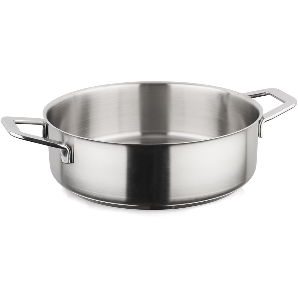 Barazzoni Two-handed pot stainless steel ∅22 x H7.6cm Low casserole SATINE 107004022