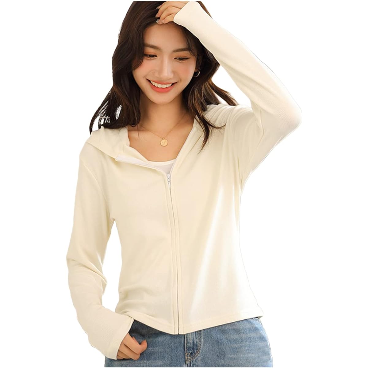 [Lilly chocolate] Zip hoodie women's spring autumn jacket