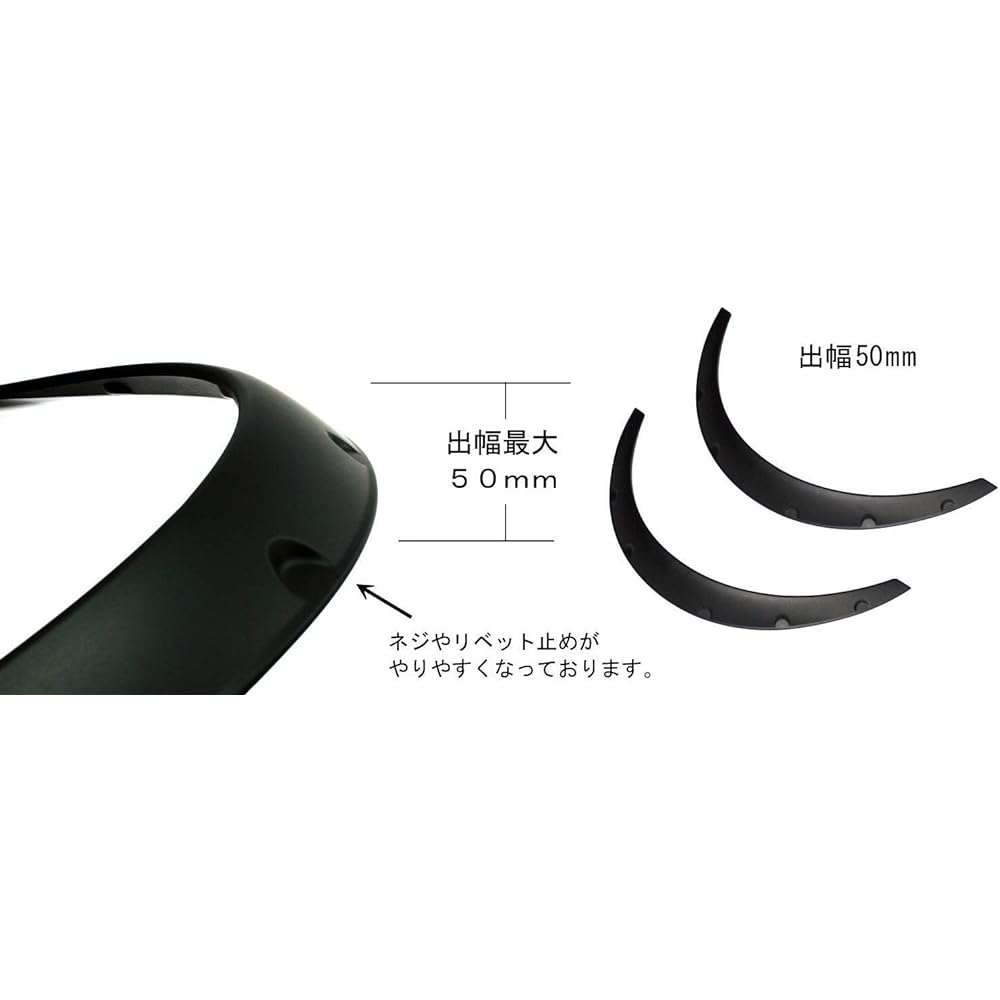 Over fender 50mm 4 pieces set general purpose bar fender hamitai for sedan light car minivan wagon light truck PP black