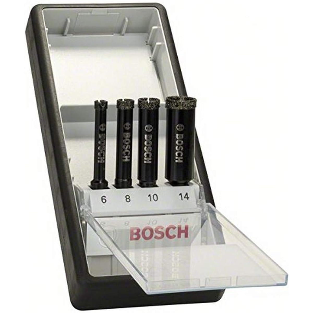 BOSCH Diamond Drill Bit Set of 4 for Porcelain Tile (6, 8, 10, 14mmφ) 2607019880 (Metal/Metalwork)