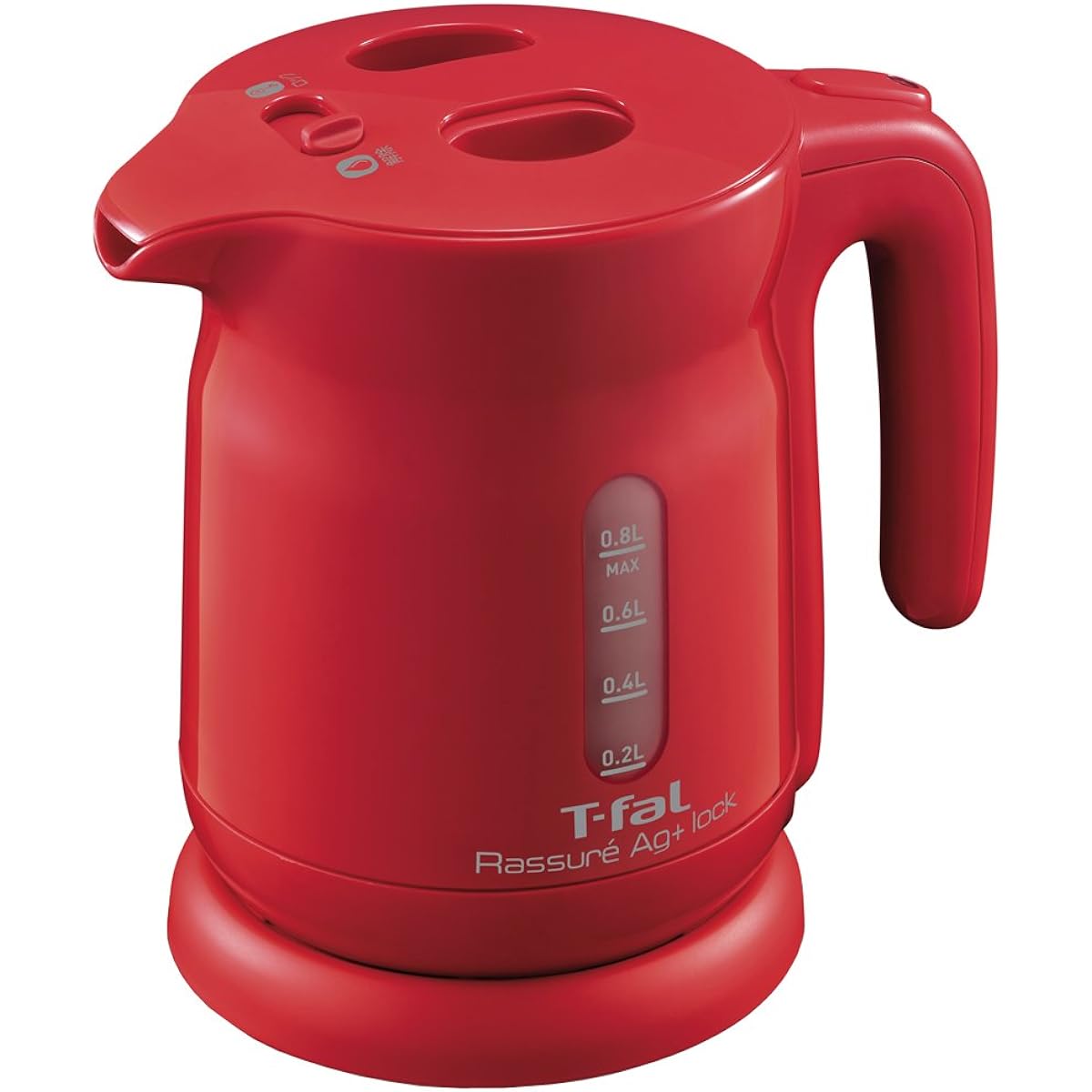 Tefal Electric Kettle 0.8L Lasure AG Plus Rock Silver Ion Antibacterial Coral Red KO4205JP
