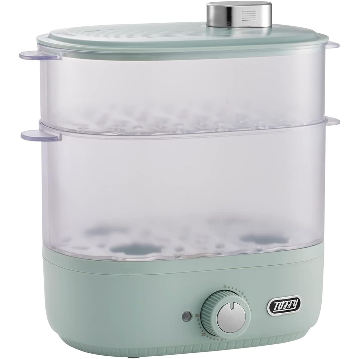[Toffy] Compact food steamer K-FS1 (Pale Aqua) Steamed food, healthy, top and bottom cooking at the same time, with timer, cooking cup included, boiled eggs, baby food K-FS1-PA