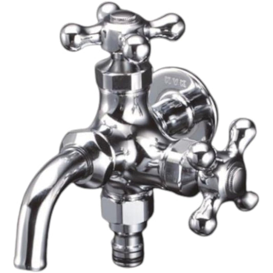 KVK Two-mouth horizontal faucet with outdoor hose connection nipple (for cold regions) K124CSPZ