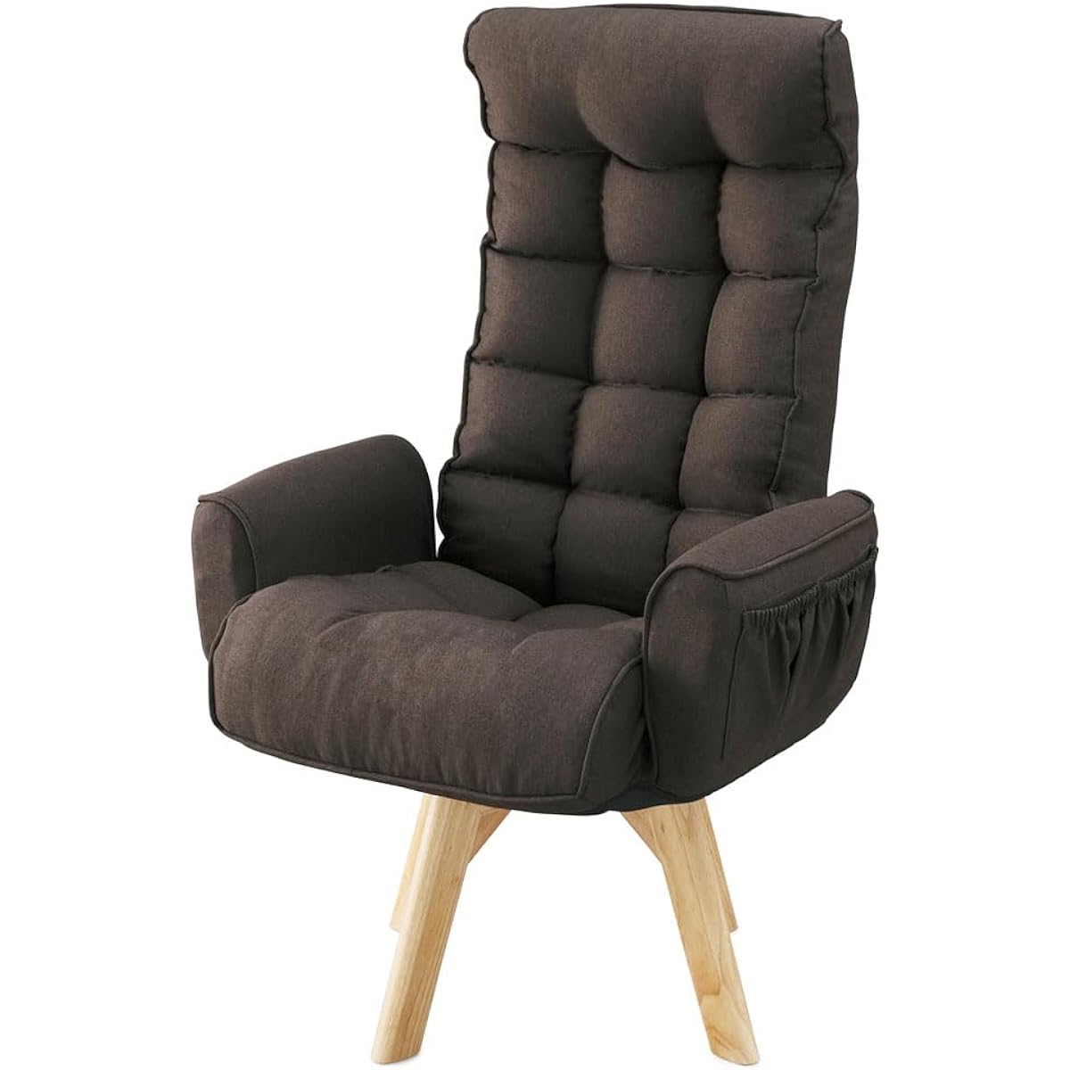IRIS OHYAMA Reclining Chair Rotating Fabric Chair High Back FACN-KHB Brown