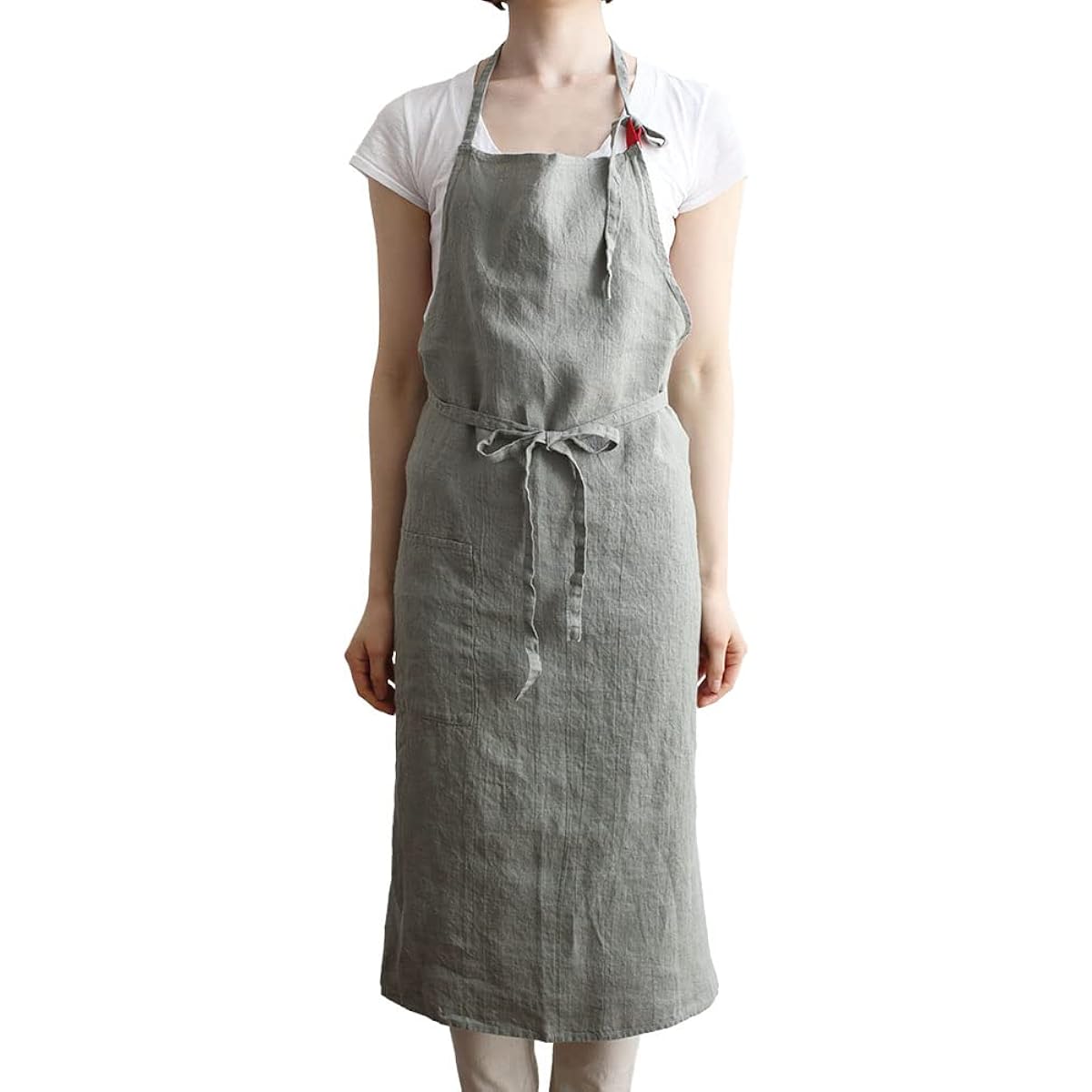 [Lino e Lina] Lino Elina Apron Full Apron Manon A281 Elm Green Women's Men's Kitchen Plain Linen Hemp Simple Long Length