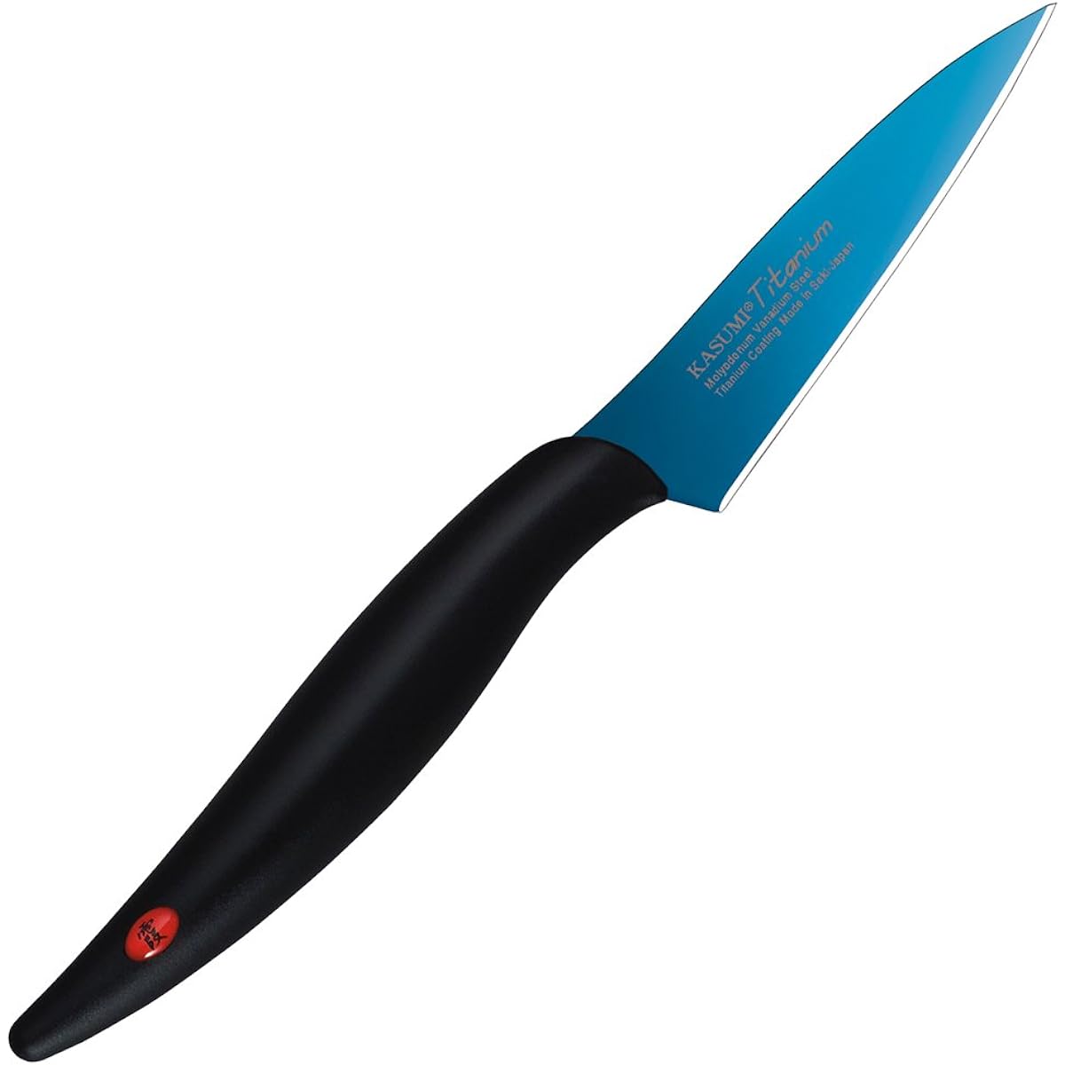 SUMIKAMA Kasumi Knife Titanium Coated Fruit Knife Made in Japan 8cm Compact Fruit Specialty Decorative Cutting Rust Resistant Sharpness Colored Blue Made in Seki City KASUMI 22008/B