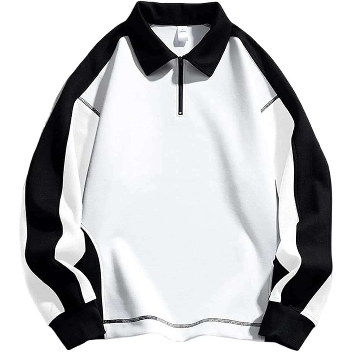 [PICKLION] Men's Sweatshirt, Half Zip, Sweatshirt, Pullover, Long Sleeve, Tops, Hoodie, Loose Sweatshirt, 100% Cotton, Thin, Large Size, Casual