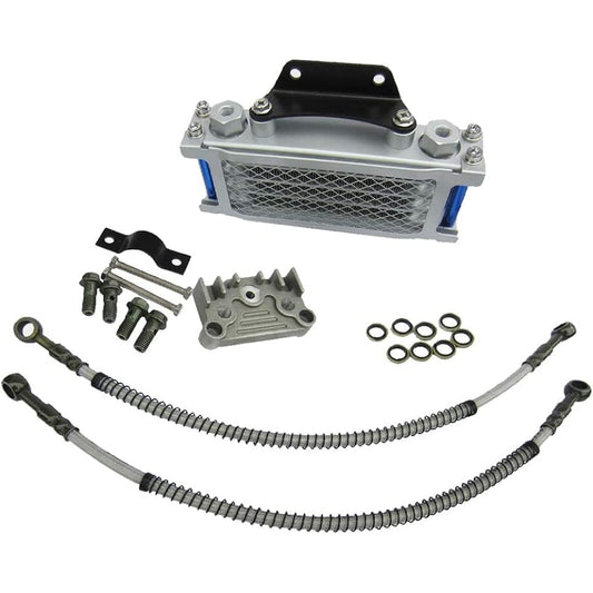 FKS General Purpose Aluminum Oil Cooler Kit Oil Cooler Engine Oil Cooling Radiator Honda Monkey Gorilla 125cc 140cc