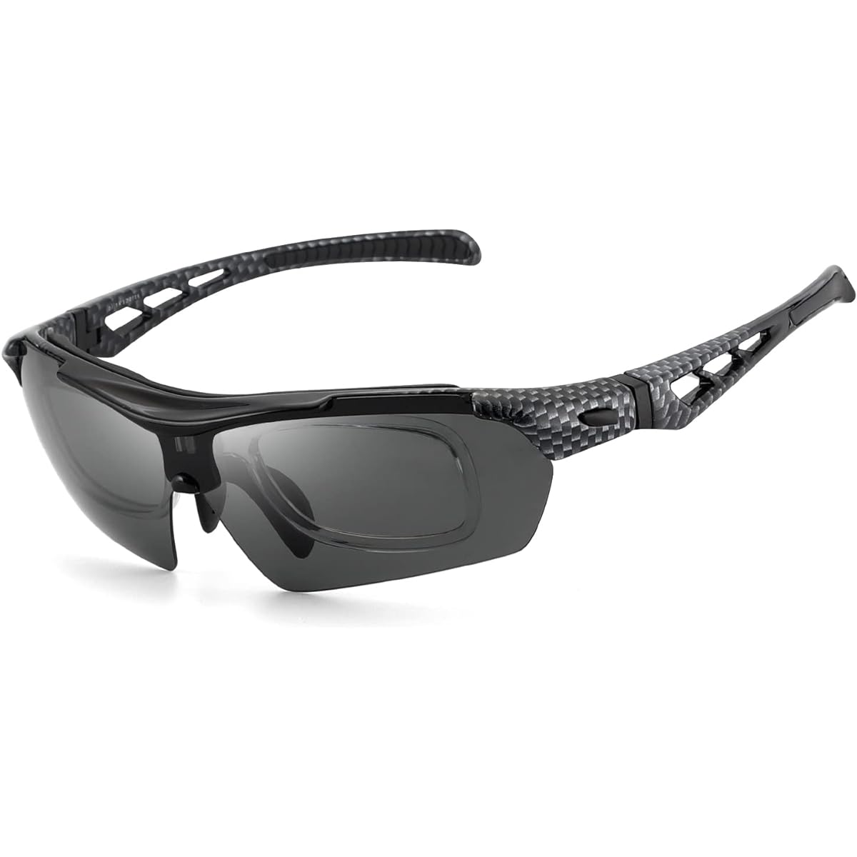 [General Purpose] olink Polarized Sports Sunglasses, Full Set of 5 Interchangeable Lenses, Polarized UV400, Drive/Baseball/Bicycle/Night Fishing/Running/Golf/Driving for Men & Women 202 Carbon