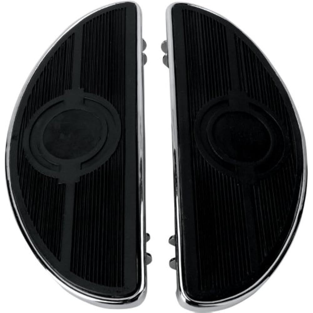 Drag Specialties Half Moon Floorboard with Damper Chrome P-1621-0160