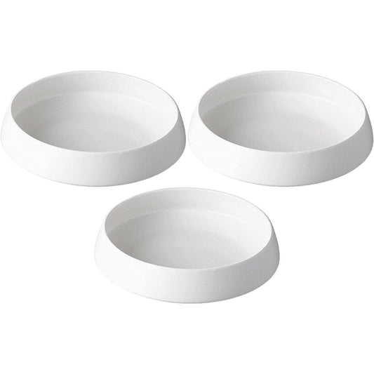 Set of 3 White crystal bowl (large) [18.8 x 4.7cm] [With muko]