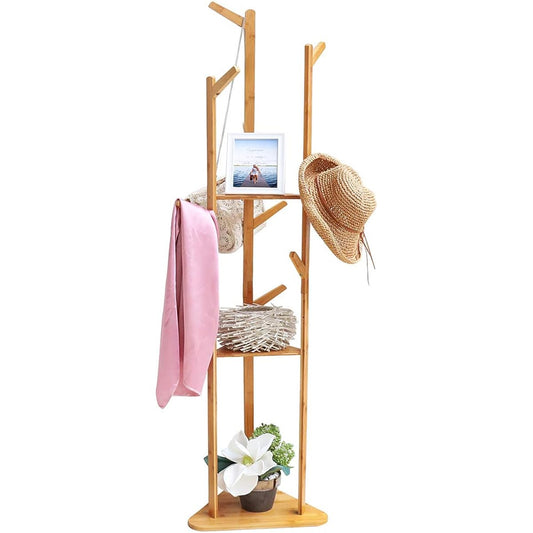 Pole hanger coat hanger slim pole stand bag/hat/clothes rack wooden Scandinavian antique sturdy natural stylish pole hanger rack children width 40 with storage corner coat rack entrance rental