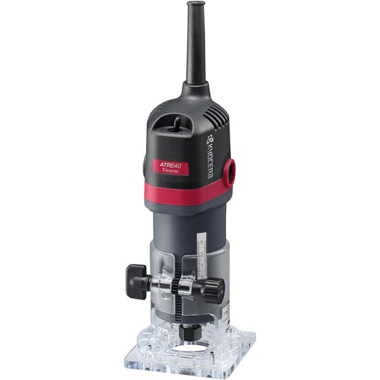 Kyocera Old Ryobi Professional Trimmer ATRE40 628051A Black [Equipped with soft start function that reduces reaction when starting] Mounting bit shaft diameter 6 mm Rack and pinion type to adjust depth of cut Rotation speed 30000 min-1 Slim body
