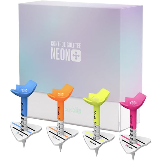 TECH SKIN Control Golf Tee Neon Plus 35mm - 55mm New Design Height Adjustable Break-resistant Ball Marker Reinforced Plastic Lost Prevention Made in Korea