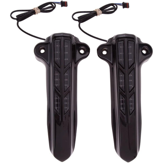 Lower leg cover gloss black amber LED