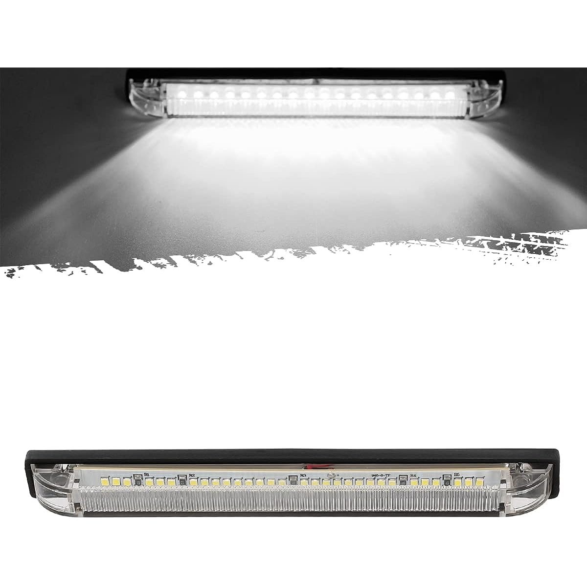 PARTSAM 1 piece 12V 8 -inch slim line LED Utirity Trip Light Bat Bat Light 30LED 8 inch Track Trailer Camper RV Motor Home LED Side Marker Light Interior Dome Light Cargolite Cartes
