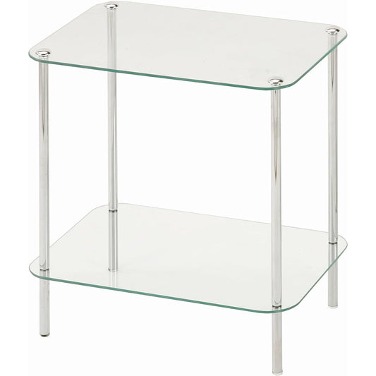 Table Glass Slim Rack Glass Rack Side Table Glass Table Rectangular 2 Tier Stylish MK-3287